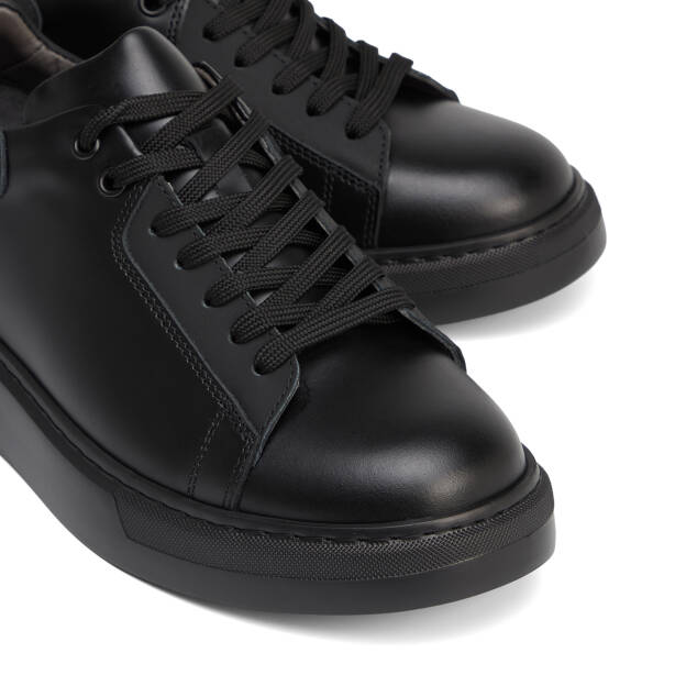 Siyah Hakiki Deri Erkek Sneaker - E26S1AY57850-A23 - 3