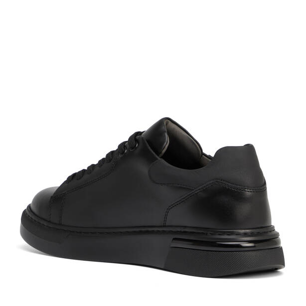 Siyah Hakiki Deri Erkek Sneaker - E26S1AY57850-A23 - 4