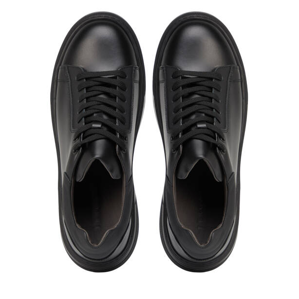 Siyah Hakiki Deri Erkek Sneaker - E26S1AY57850-A23 - 5