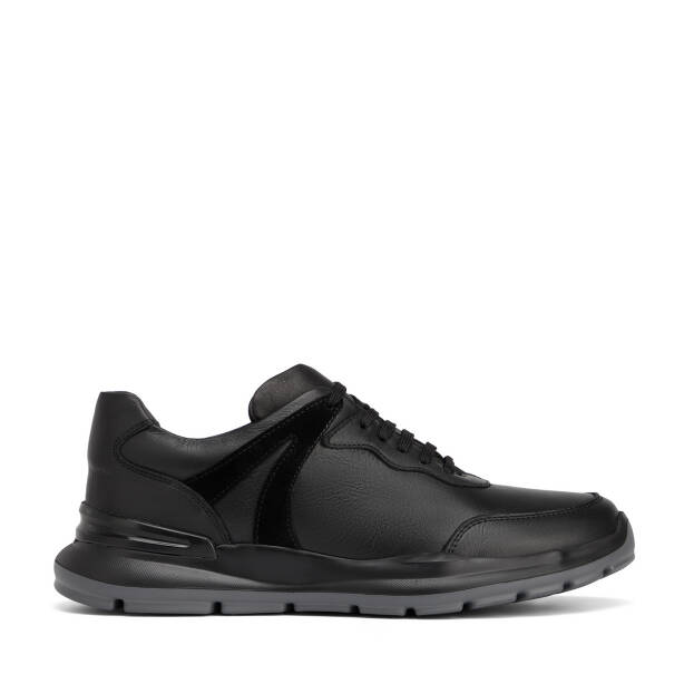 Siyah Hakiki Deri Erkek Sneaker - E26S1AY57854-A23 