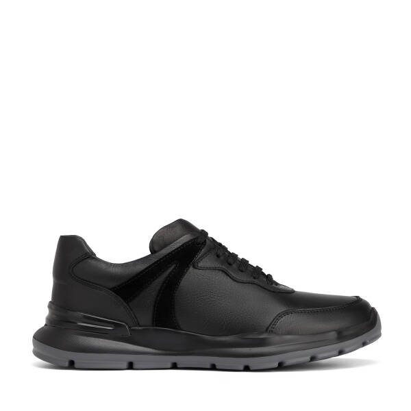 Siyah Hakiki Deri Erkek Sneaker - E26S1AY57854-A23 - 1