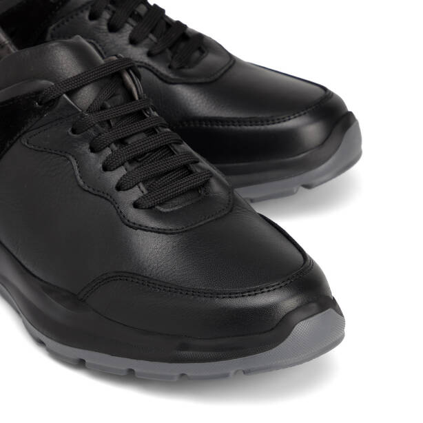 Siyah Hakiki Deri Erkek Sneaker - E26S1AY57854-A23 - 3