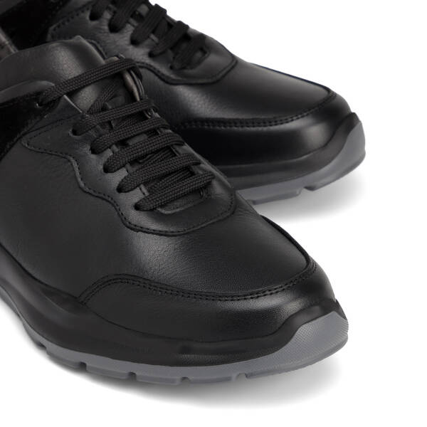 Siyah Hakiki Deri Erkek Sneaker - E26S1AY57854-A23 - 3