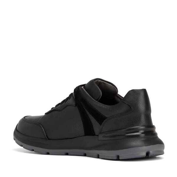 Siyah Hakiki Deri Erkek Sneaker - E26S1AY57854-A23 - 4