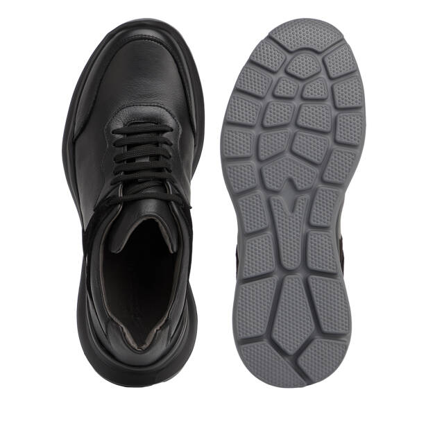 Siyah Hakiki Deri Erkek Sneaker - E26S1AY57854-A23 - 5