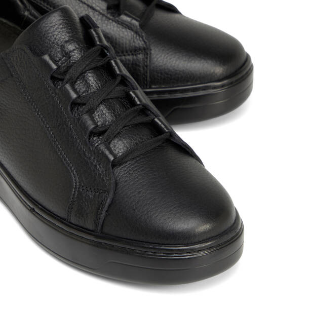 Siyah Hakiki Deri Erkek Sneaker - E26S1AY57869-A41 - 3