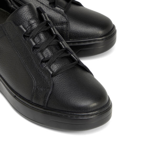 Siyah Hakiki Deri Erkek Sneaker - E26S1AY57869-A41 - 3