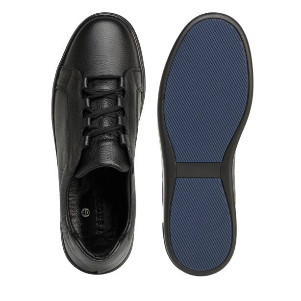 Siyah Hakiki Deri Erkek Sneaker - E26S1AY57869-A41 - 5