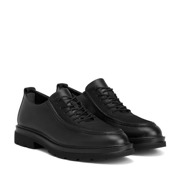 Siyah Hakiki Deri Erkek Sneaker - E26S1AY57871-A23 - 2