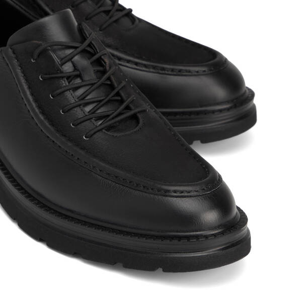 Siyah Hakiki Deri Erkek Sneaker - E26S1AY57871-A23 - 3
