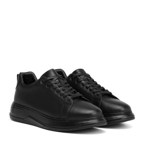 Siyah Hakiki Deri Erkek Sneaker - E26S1AY57874-A23 - 2