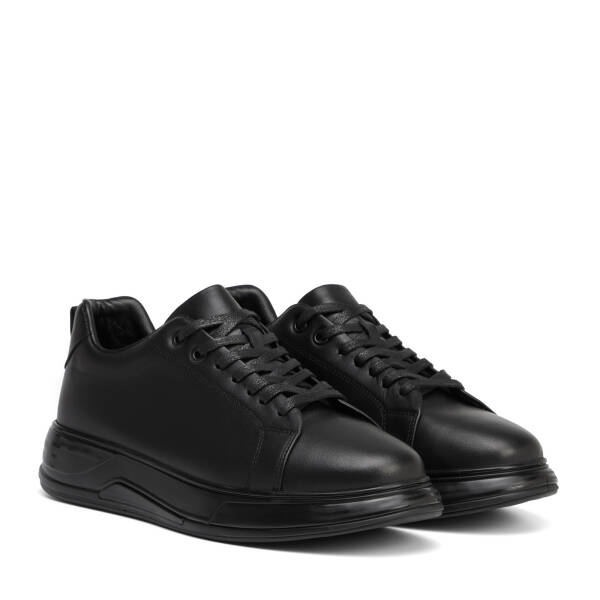 Siyah Hakiki Deri Erkek Sneaker - E26S1AY57874-A23 - 2