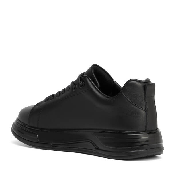 Siyah Hakiki Deri Erkek Sneaker - E26S1AY57874-A23 - 4