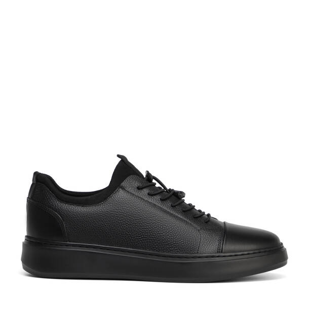 Siyah Hakiki Deri Erkek Sneaker - E26S1AY57877-A23 - 1