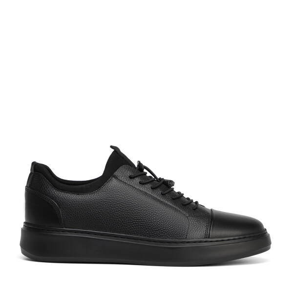 Siyah Hakiki Deri Erkek Sneaker - E26S1AY57877-A23 - 1