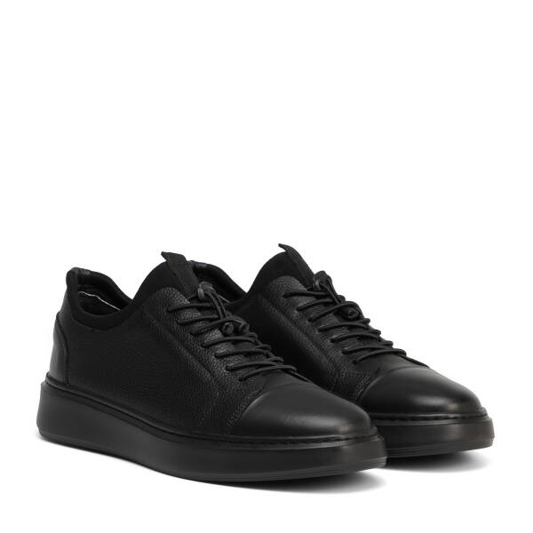 Siyah Hakiki Deri Erkek Sneaker - E26S1AY57877-A23 - 2