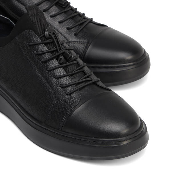 Siyah Hakiki Deri Erkek Sneaker - E26S1AY57877-A23 - 3