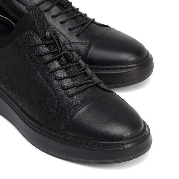 Siyah Hakiki Deri Erkek Sneaker - E26S1AY57877-A23 - 3