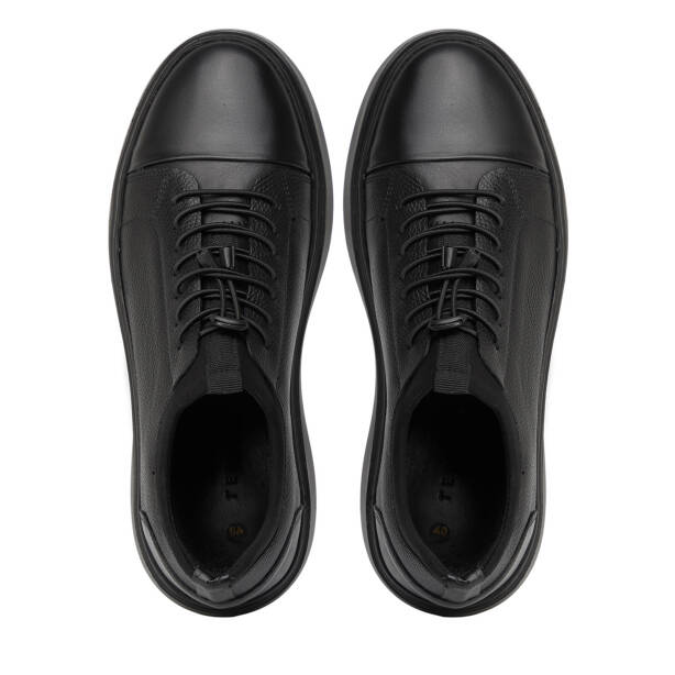 Siyah Hakiki Deri Erkek Sneaker - E26S1AY57877-A23 - 5