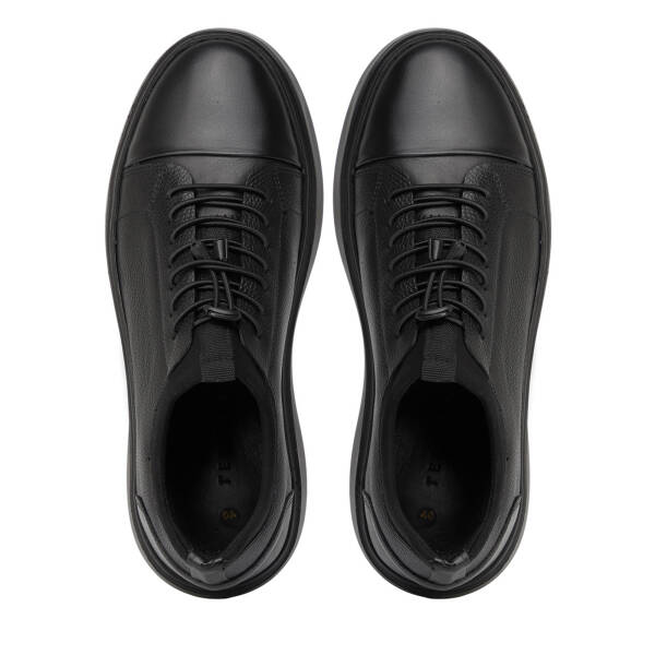 Siyah Hakiki Deri Erkek Sneaker - E26S1AY57877-A23 - 5