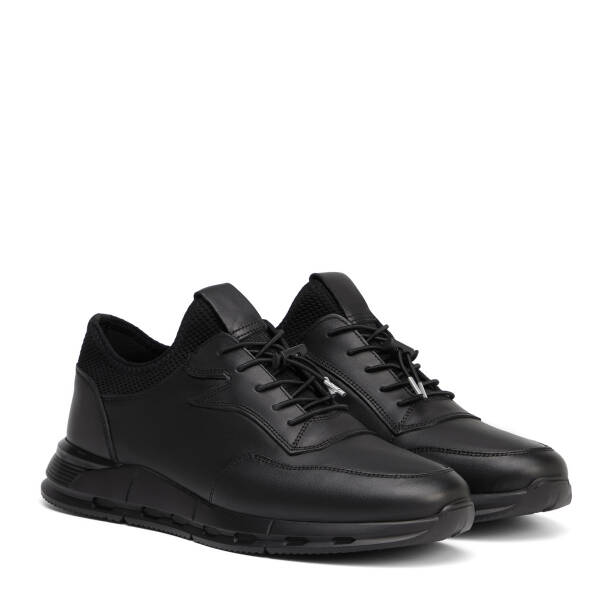 Siyah Hakiki Deri Erkek Sneaker - E26S1AY57878-A23 - 2
