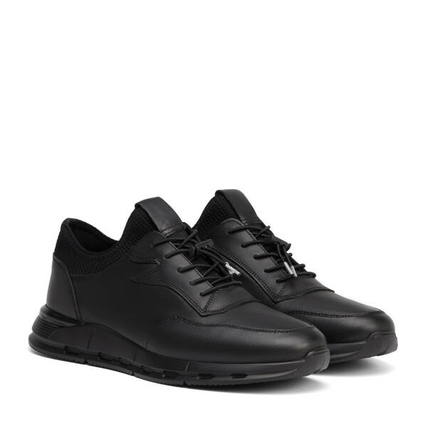 Siyah Hakiki Deri Erkek Sneaker - E26S1AY57878-A23 - 2