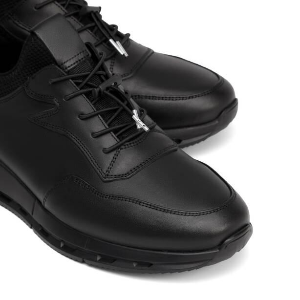 Siyah Hakiki Deri Erkek Sneaker - E26S1AY57878-A23 - 3