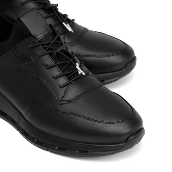 Siyah Hakiki Deri Erkek Sneaker - E26S1AY57878-A23 - 3