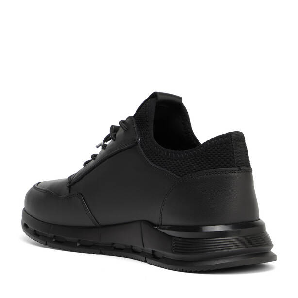Siyah Hakiki Deri Erkek Sneaker - E26S1AY57878-A23 - 4