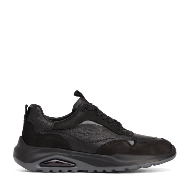Siyah Hakiki Deri Erkek Sneaker - E26S1AY57901-A23 - 1