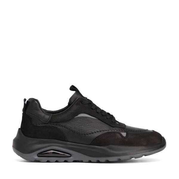 Siyah Hakiki Deri Erkek Sneaker - E26S1AY57901-A23 - 1