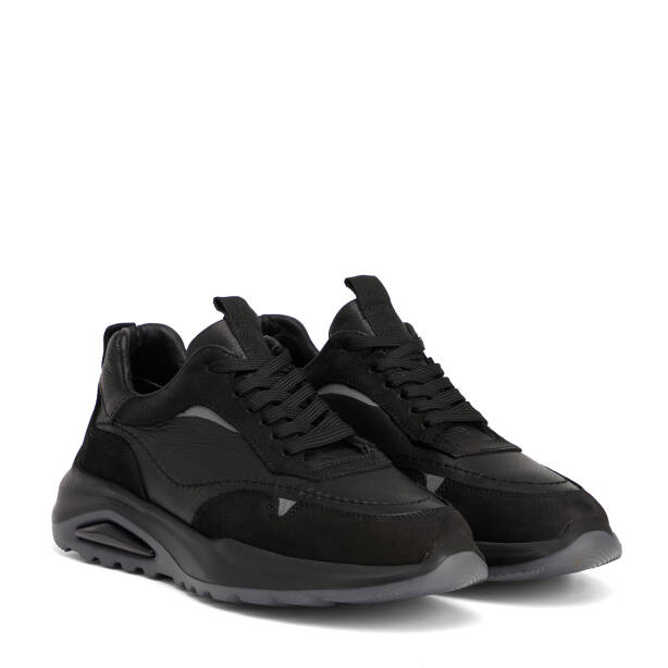 Siyah Hakiki Deri Erkek Sneaker - E26S1AY57901-A23 - 2