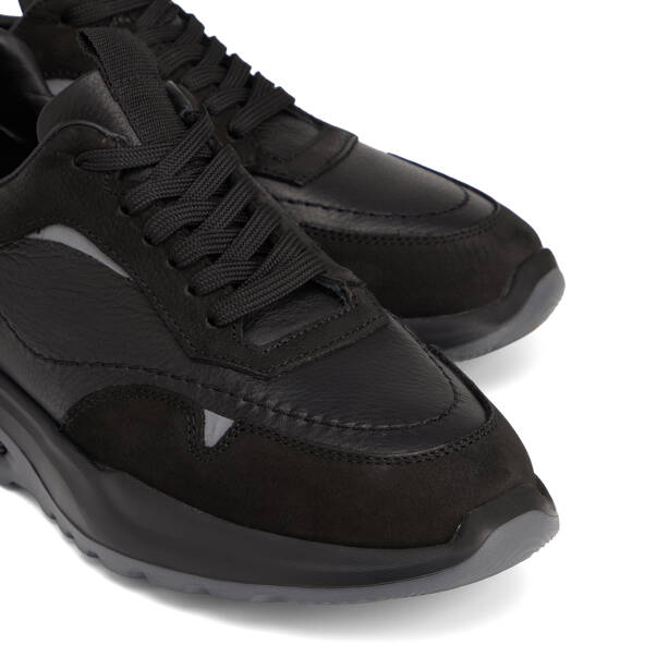 Siyah Hakiki Deri Erkek Sneaker - E26S1AY57901-A23 - 3