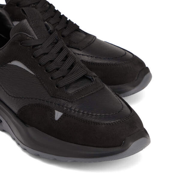 Siyah Hakiki Deri Erkek Sneaker - E26S1AY57901-A23 - 3
