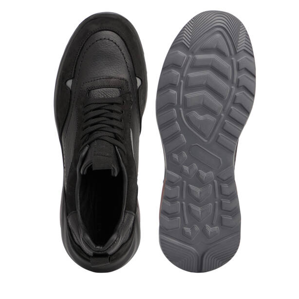 Siyah Hakiki Deri Erkek Sneaker - E26S1AY57901-A23 - 5
