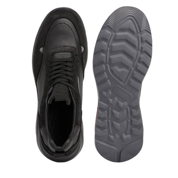 Siyah Hakiki Deri Erkek Sneaker - E26S1AY57901-A23 - 5