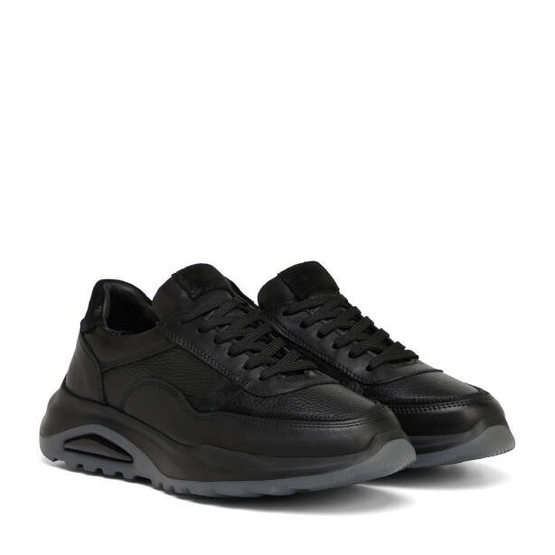 Siyah Hakiki Deri Erkek Sneaker - E26S1AY57902-A23 - 2