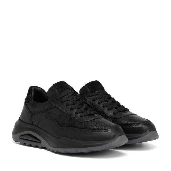 Siyah Hakiki Deri Erkek Sneaker - E26S1AY57902-A23 - 2