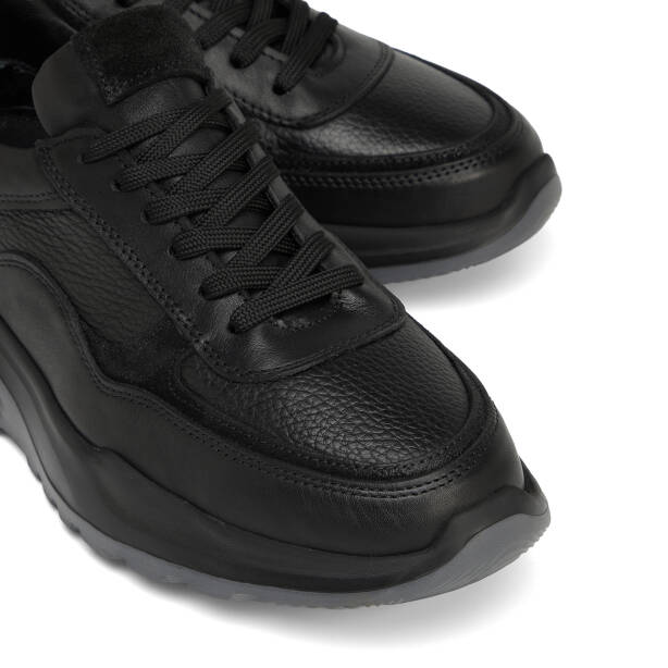 Siyah Hakiki Deri Erkek Sneaker - E26S1AY57902-A23 - 3