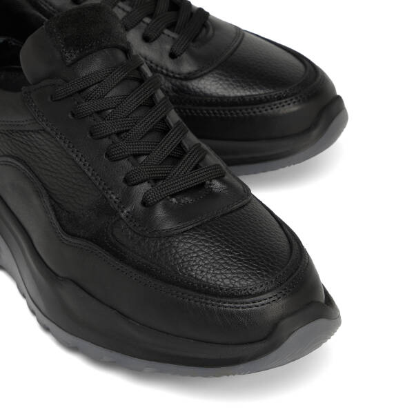 Siyah Hakiki Deri Erkek Sneaker - E26S1AY57902-A23 - 3