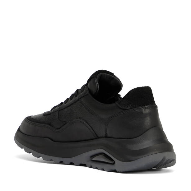 Siyah Hakiki Deri Erkek Sneaker - E26S1AY57902-A23 - 4