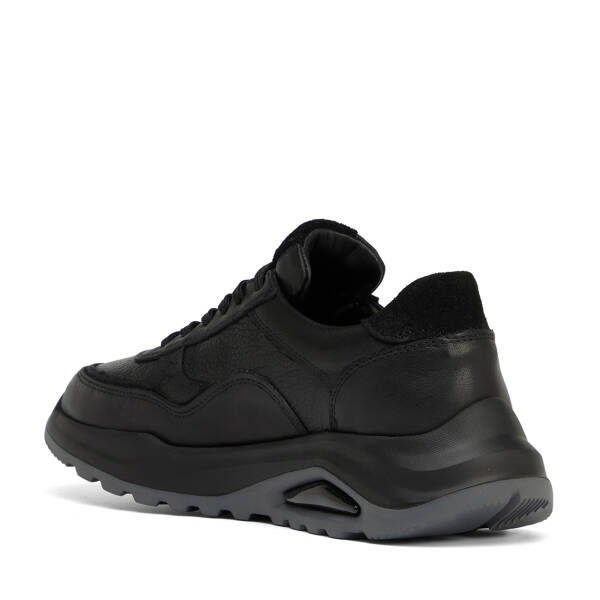 Siyah Hakiki Deri Erkek Sneaker - E26S1AY57902-A23 - 4