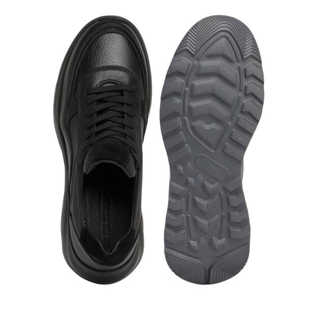 Siyah Hakiki Deri Erkek Sneaker - E26S1AY57902-A23 - 5