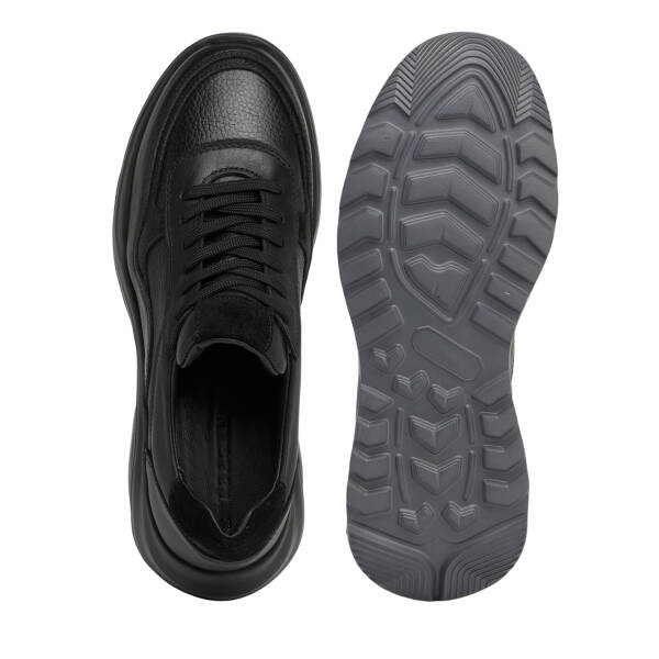 Siyah Hakiki Deri Erkek Sneaker - E26S1AY57902-A23 - 5
