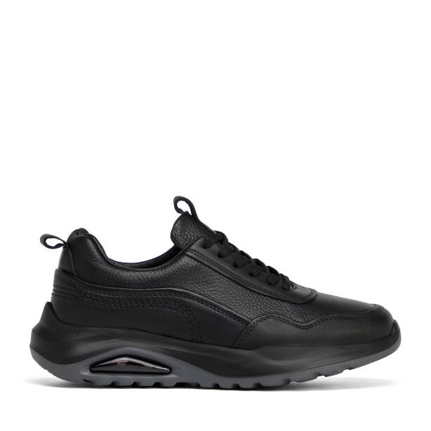 Siyah Hakiki Deri Erkek Sneaker - E26S1AY57903-A23 - 1