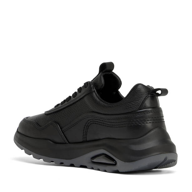 Siyah Hakiki Deri Erkek Sneaker - E26S1AY57903-A23 - 4