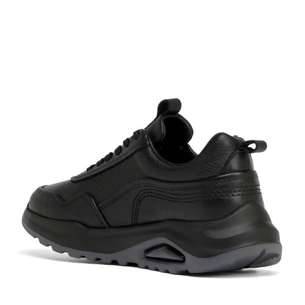 Siyah Hakiki Deri Erkek Sneaker - E26S1AY57903-A23 - 4