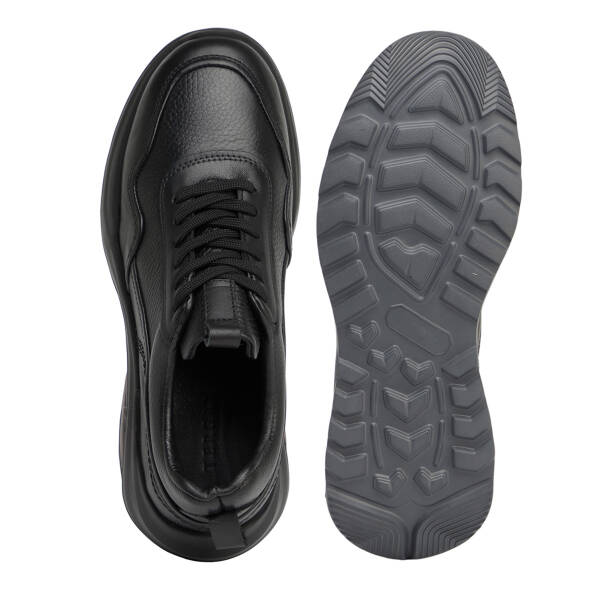 Siyah Hakiki Deri Erkek Sneaker - E26S1AY57903-A23 - 5