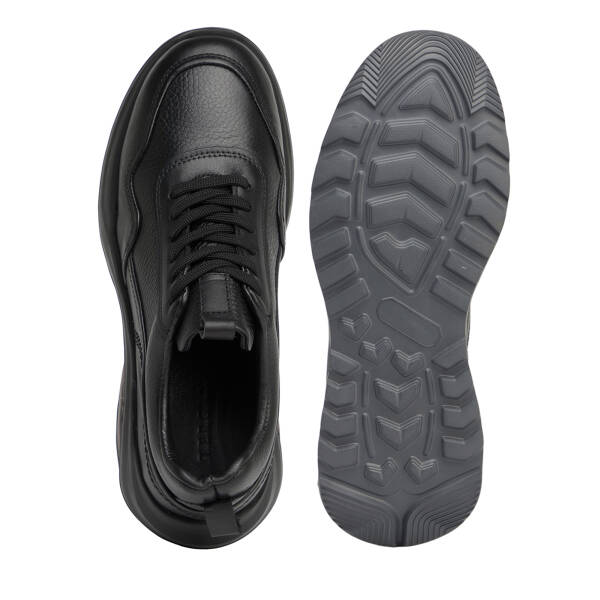 Siyah Hakiki Deri Erkek Sneaker - E26S1AY57903-A23 - 5