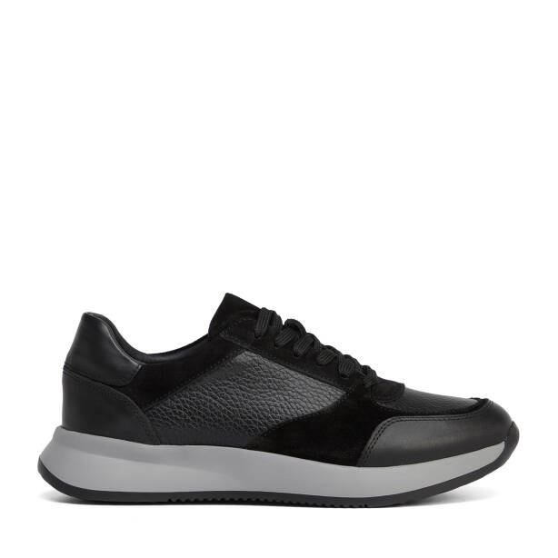 Siyah Hakiki Deri Erkek Sneaker - E26S1AY57906-A23 